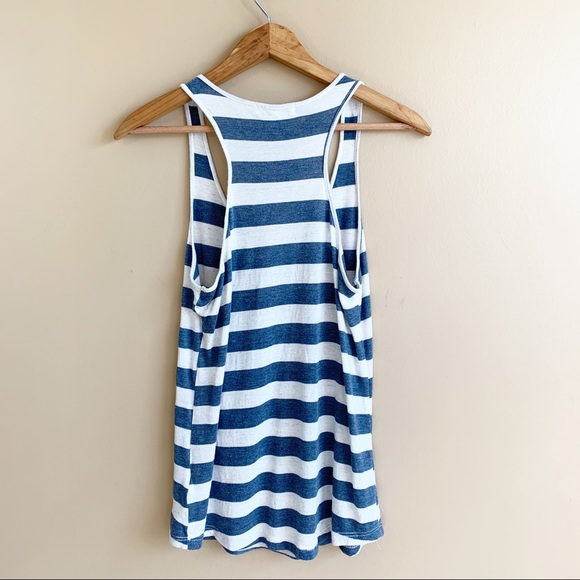DELIAS blue white stripe tank top Racerback gold sequin anchor size XS RELISTED - Picture 2 of 6